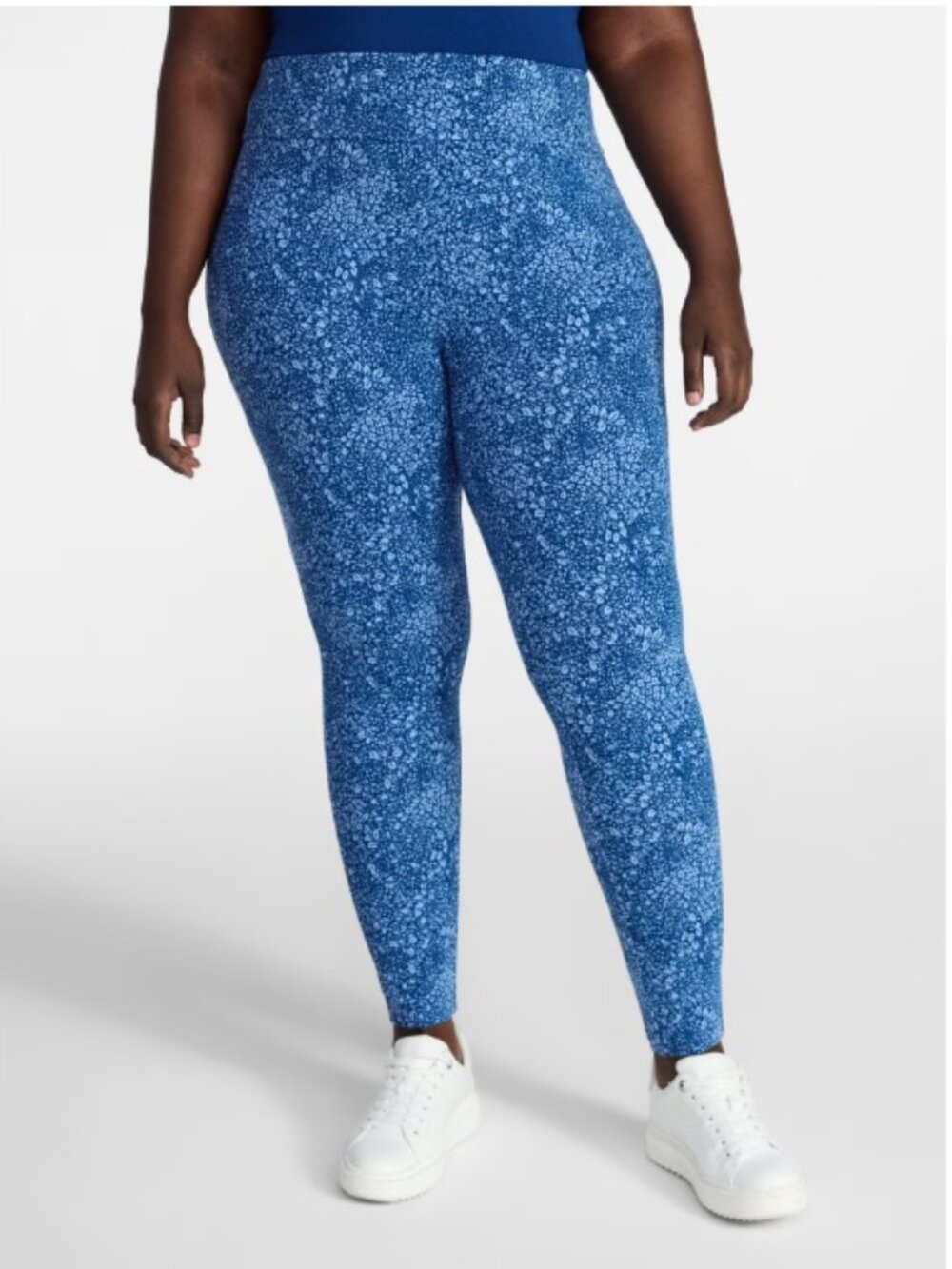 Terra & Sky Women's Plus High Waist Ankle Length Core Leggings Blue Size 2X
